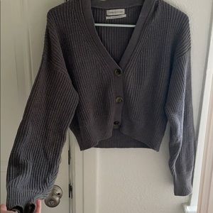 Gray Cropped Urban Outfitters Sweater